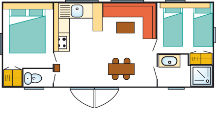Plan du mobil home Azur